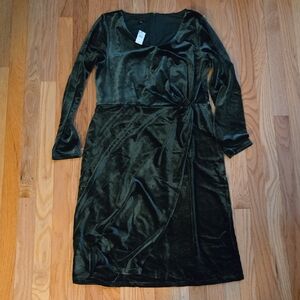 Talbots Dark Green Long Sleeve Dress